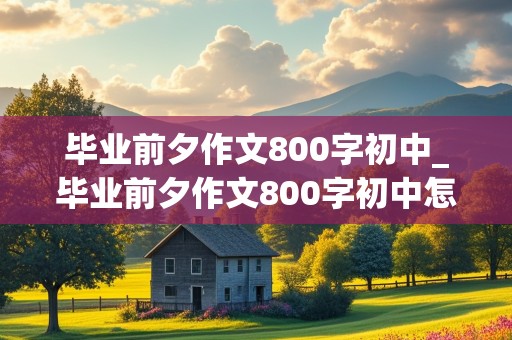 毕业前夕作文800字初中_毕业前夕作文800字初中怎么写