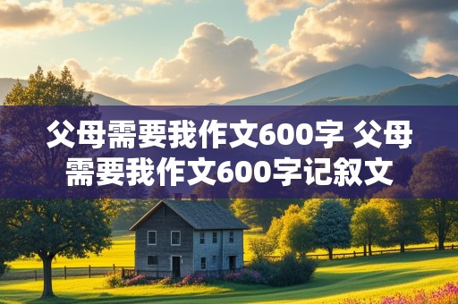 父母需要我作文600字 父母需要我作文600字记叙文