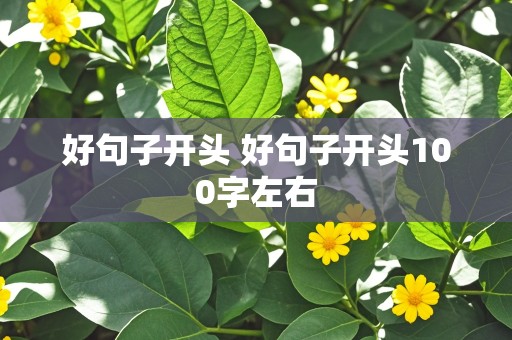 好句子开头 好句子开头100字左右