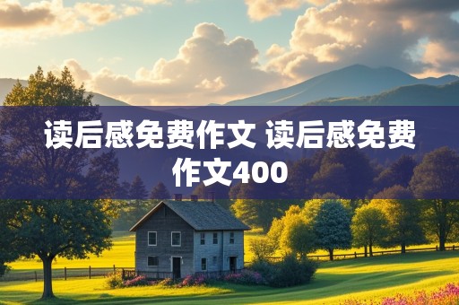 读后感免费作文 读后感免费作文400