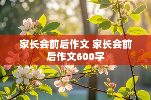 家长会前后作文 家长会前后作文600字