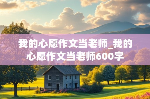 我的心愿作文当老师_我的心愿作文当老师600字