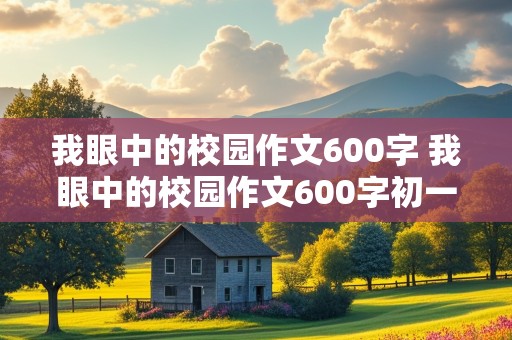 我眼中的校园作文600字 我眼中的校园作文600字初一