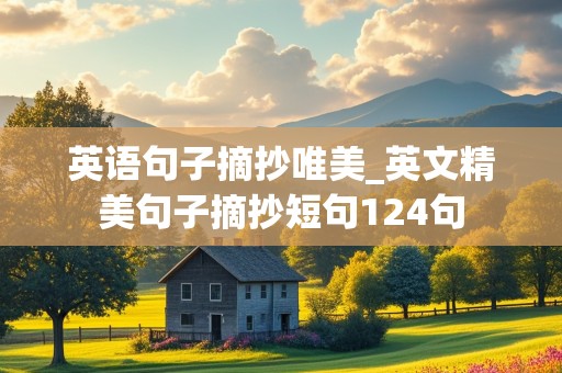 英语句子摘抄唯美_英文精美句子摘抄短句124句