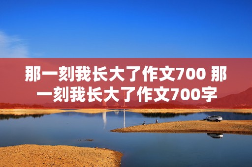 那一刻我长大了作文700 那一刻我长大了作文700字