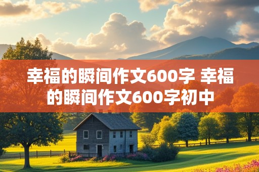 幸福的瞬间作文600字 幸福的瞬间作文600字初中