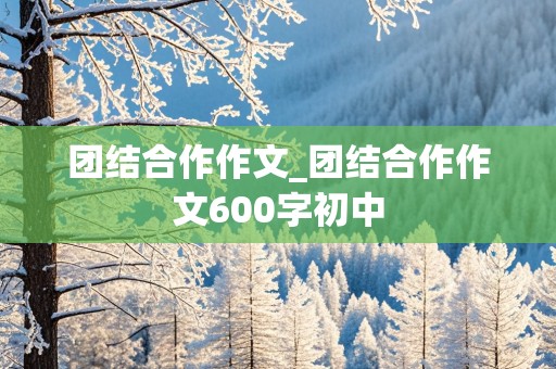 团结合作作文_团结合作作文600字初中