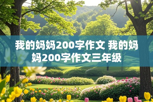 我的妈妈200字作文 我的妈妈200字作文三年级