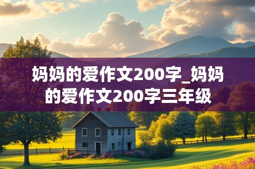 妈妈的爱作文200字_妈妈的爱作文200字三年级