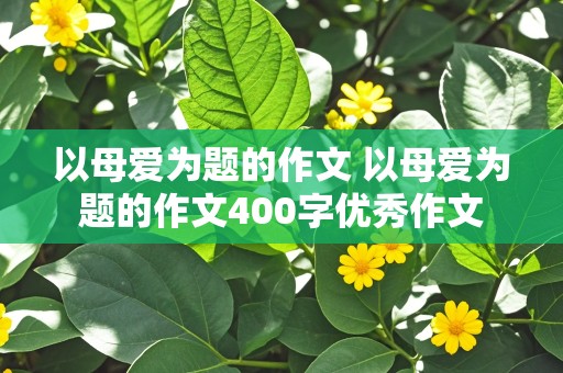 以母爱为题的作文 以母爱为题的作文400字优秀作文