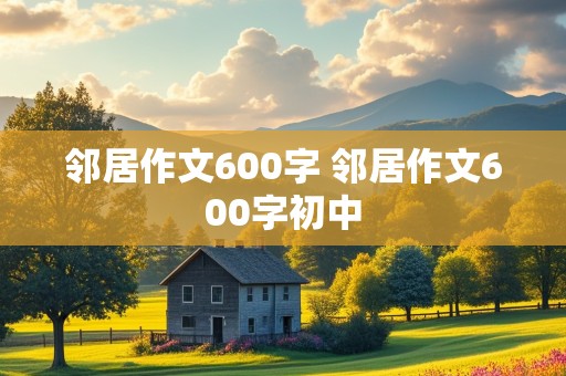 邻居作文600字 邻居作文600字初中