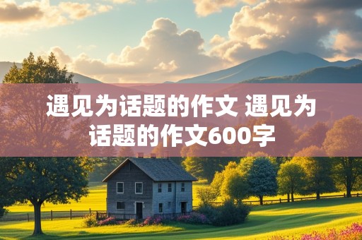 遇见为话题的作文 遇见为话题的作文600字