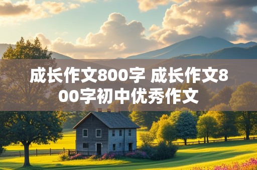 成长作文800字 成长作文800字初中优秀作文