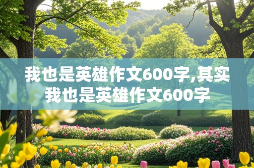 我也是英雄作文600字,其实我也是英雄作文600字