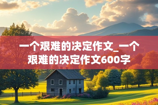 一个艰难的决定作文_一个艰难的决定作文600字