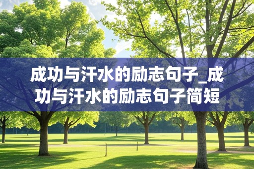 成功与汗水的励志句子_成功与汗水的励志句子简短