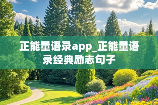 正能量语录app_正能量语录经典励志句子