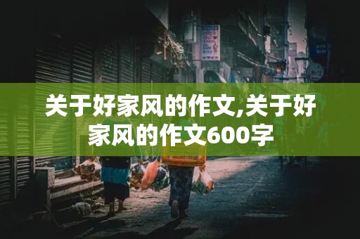 关于好家风的作文,关于好家风的作文600字