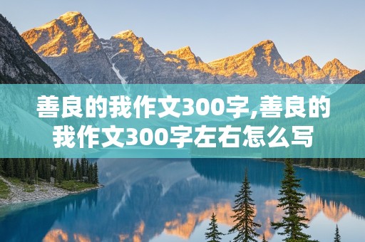 善良的我作文300字,善良的我作文300字左右怎么写