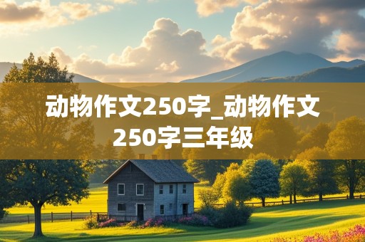 动物作文250字_动物作文250字三年级