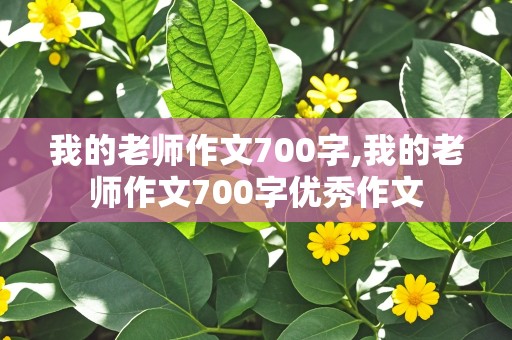 我的老师作文700字,我的老师作文700字优秀作文