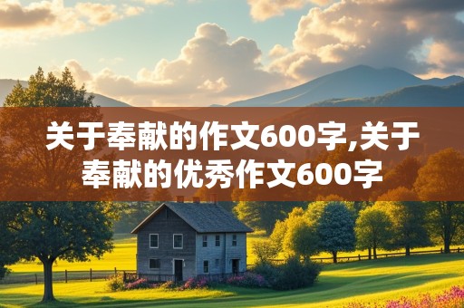 关于奉献的作文600字,关于奉献的优秀作文600字