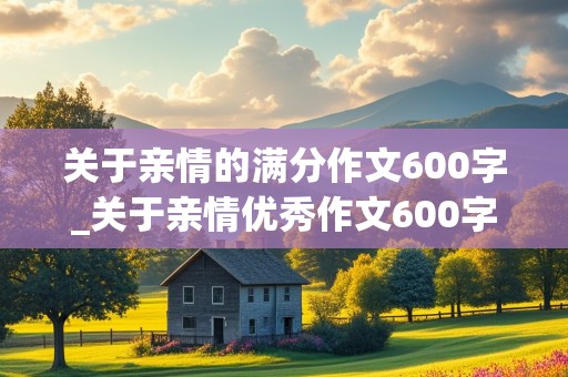 关于亲情的满分作文600字_关于亲情优秀作文600字