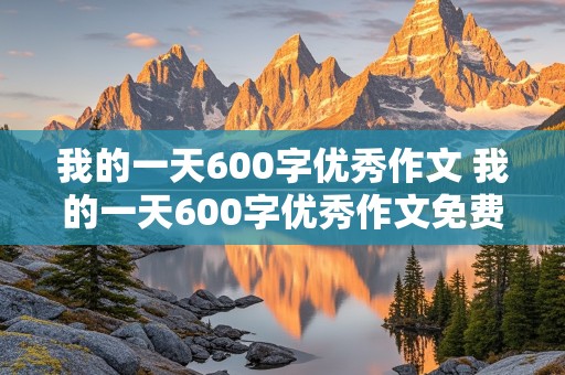 我的一天600字优秀作文 我的一天600字优秀作文免费