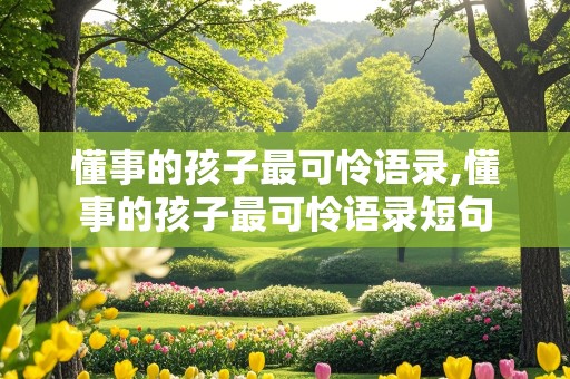 懂事的孩子最可怜语录,懂事的孩子最可怜语录短句