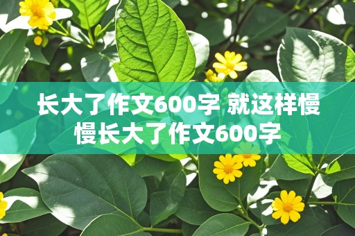 长大了作文600字 就这样慢慢长大了作文600字