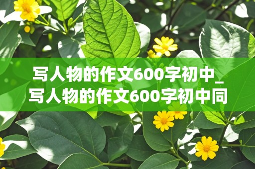 写人物的作文600字初中_写人物的作文600字初中同学篇