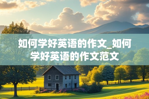 如何学好英语的作文_如何学好英语的作文范文