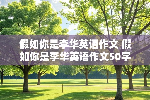 假如你是李华英语作文 假如你是李华英语作文50字