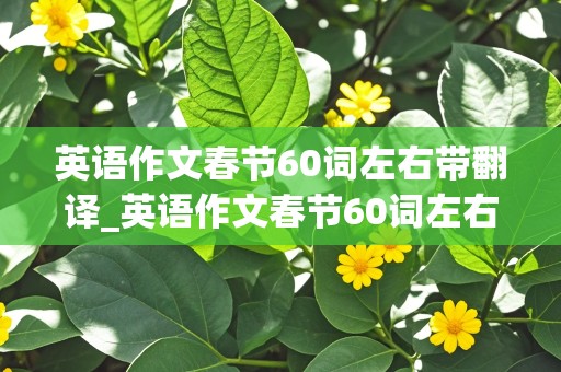 英语作文春节60词左右带翻译_英语作文春节60词左右带翻译初一