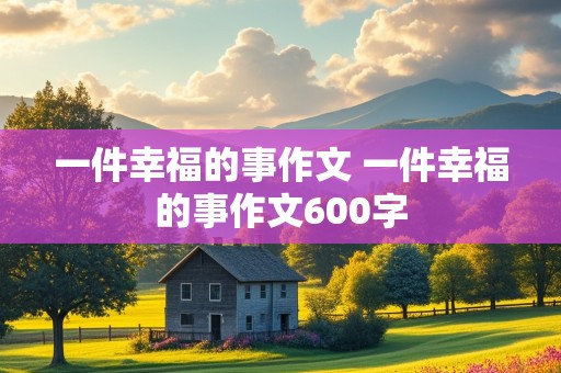 一件幸福的事作文 一件幸福的事作文600字