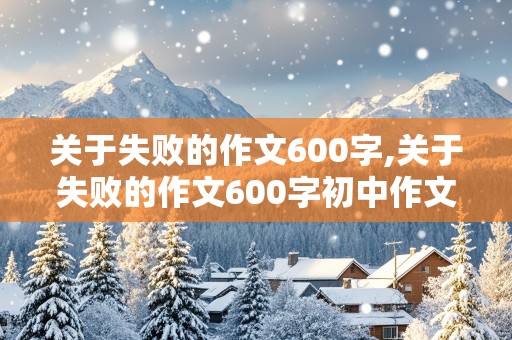 关于失败的作文600字,关于失败的作文600字初中作文