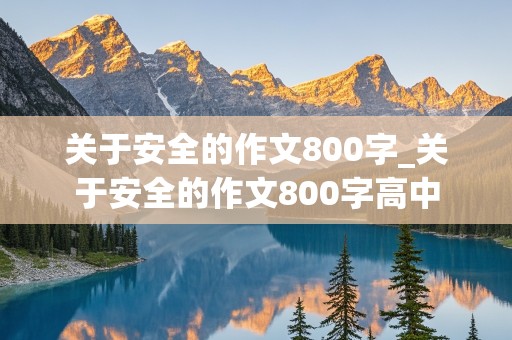 关于安全的作文800字_关于安全的作文800字高中