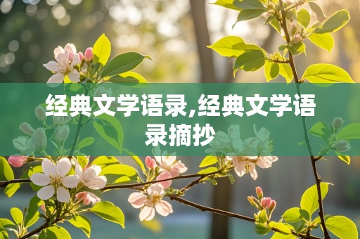 经典文学语录,经典文学语录摘抄