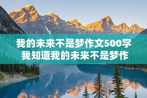 我的未来不是梦作文500字 我知道我的未来不是梦作文500字