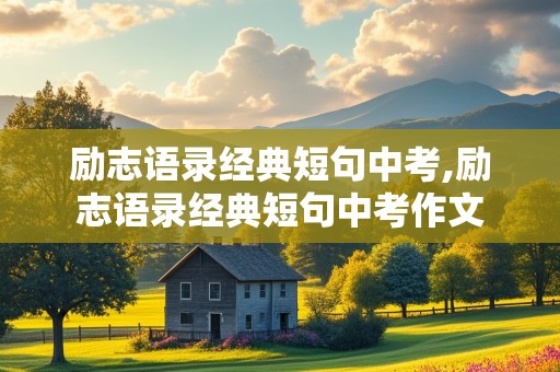 励志语录经典短句中考,励志语录经典短句中考作文