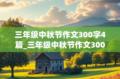 三年级中秋节作文300字4篇_三年级中秋节作文300字4篇怎么写