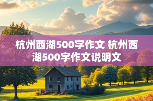 杭州西湖500字作文 杭州西湖500字作文说明文