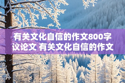 有关文化自信的作文800字议论文 有关文化自信的作文800字议论文高中