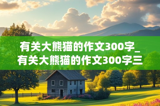 有关大熊猫的作文300字_有关大熊猫的作文300字三年级