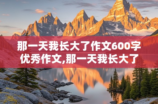 那一天我长大了作文600字优秀作文,那一天我长大了作文600字优秀作文初二