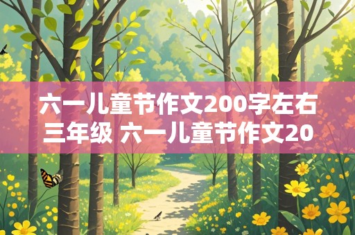 六一儿童节作文200字左右三年级 六一儿童节作文200字左右三年级下册