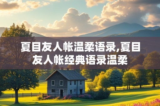 夏目友人帐温柔语录,夏目友人帐经典语录温柔