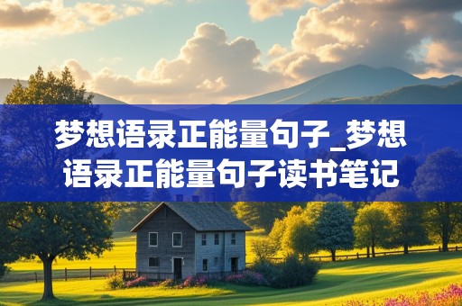 梦想语录正能量句子_梦想语录正能量句子读书笔记