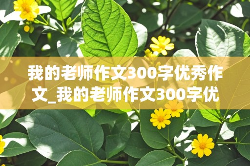 我的老师作文300字优秀作文_我的老师作文300字优秀作文三年级