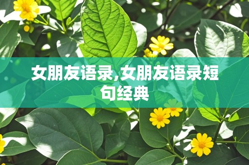 女朋友语录,女朋友语录短句经典